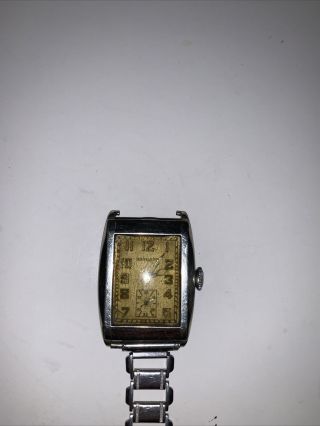Vintage Men ' s Hamilton 17 Jewels 987 - F Wrist Watch Kreisler Band Silver 3