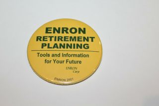 Vintage Collectible Advertising Pin Enron Retirement Planning Enron Corp 2001