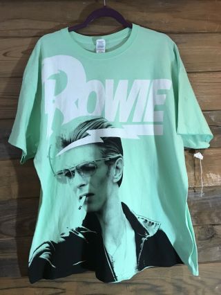David Bowie " Bowie " Vintage Graphic Photo T - Shirt Green Adult 2xl 25”x30”