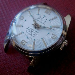 Vintage 1950s Herlin 17 Jewels Nos Swiss Watch Running Wristwatch