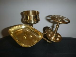 Vintage Brass Bathroom Soap Dish,  Cup Holder,  Tooth Brush Holder Combo