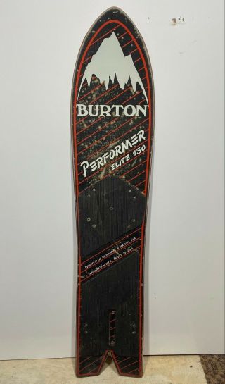 Vintage 1985 Burton Performer Elite 150 Split Swallowtail Snowboard Collectible