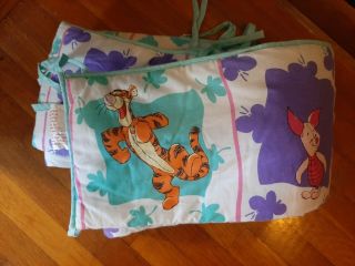 Vintage Winnie The Pooh Crib Bumper And Bedskirt