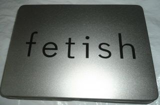 Fetish Cosmetic Makeup Empty Tin Container Box Vintage Metal Storage 7.  5 " X 5.  5 "