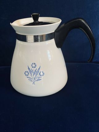 Vintage Corning Ware Cornflower Blue 6 Cup Tea Pot With Lid
