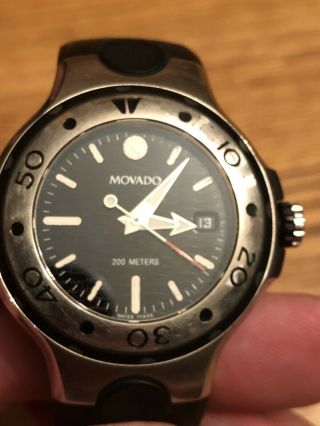 Movado Series 800 Sport Watch Saphire Crystal Swiss Made Missing Rubber Back
