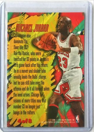 1995 - 96 Fleer Metal Michael Jordan Scoring Magnet Foil Chicago Bulls Last Dance 2