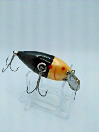 Old Lure Vintage Ture Temper Shad In White/black Bass Fishing Bait.