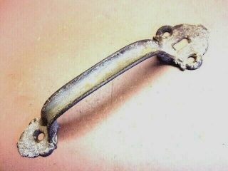 Vintage Iron Door Handle No Thumb Latch 7 1/4 " Long Shabby Chic Old Gray Paint