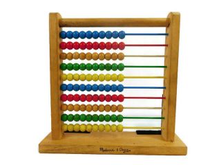 Vintage Classic Melissa And Doug Abacus Wooden Counting Developmental Toy Beads