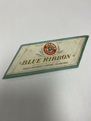 Vintage Beer Bottle Label Pre - Pro Blue Ribbon Pabst Brewing Company Milwaukee