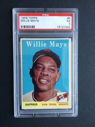 1958 Topps Willie Mays San Francisco Giants 5 Baseball Card Psa 5