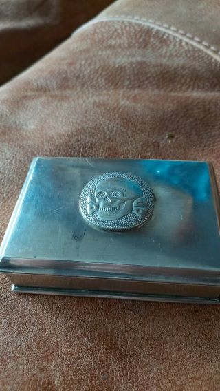 Ww2 Solid Silver Waffen Ss Stormtrooper Badged Cigarette Case Heavy