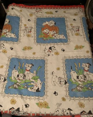 Vintage Disney 101 Dalmatians Blanket Bedding Throw Usa Made