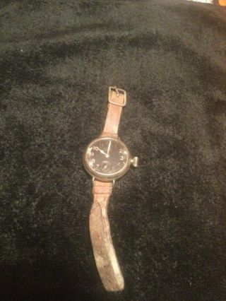 Antique Ingersoll Wrist Radiolite Military Style Trench Watch Wristwatch