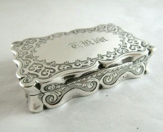 Antique Solid Silver Pocket Snuff Box Hallmarked: - Birmingham 1871 Fred.  Marson