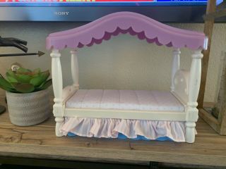 Little Tikes Vintage My Size Barbie Dollhouse Furniture Purple Canopy Doll Bed