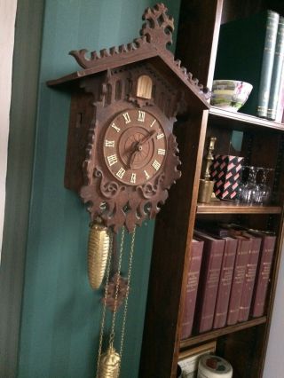 Antique Black Forest Cuckoo Clock All Complete & In Order