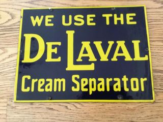 Vintage Delaval Cream Separator Porcelain Sign Antique Sign
