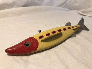 Vintage Ernie Newman Wood Carved 8 Inch Fish Spearing Decoy
