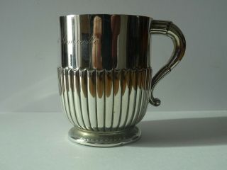 Good Antique Victorian English Sterling Silver Christening Mug,  London C1889