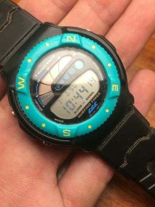 Rare Casio Suf - 100 Surfing Timer 942 Watch Made In Japan