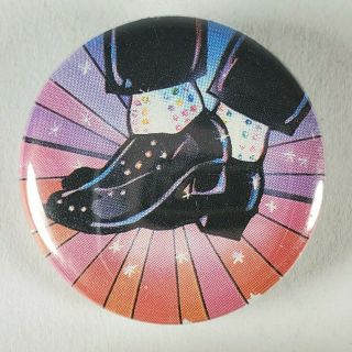 Vintage Rare Michael Jackson Moonwalker Shoes Round Pin Back Button Badge