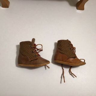 Antique Brown Leather Doll Boots 2