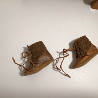 Antique Brown Leather Doll Boots 3