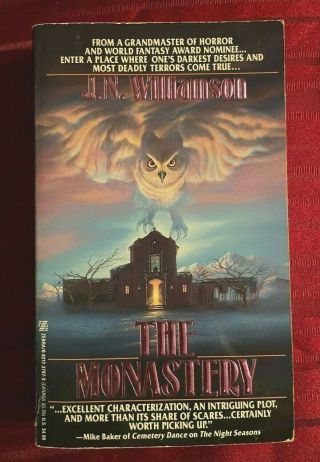 The Monastery By J.  N.  Williamson First Printing (1992,  Paperback) Vintage Horror
