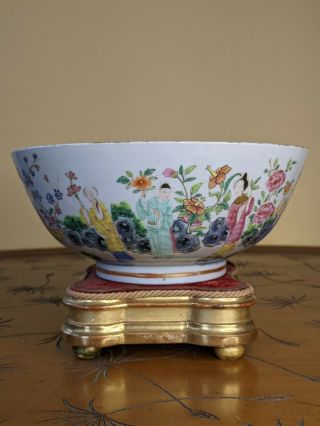 Antique Chinese Porcelain Bowl Famille Rose Export 19th C Qing Dynasty