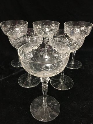 (6) Rock Sharpe ‘countess’ 6.  5 Inch Champagne/tall Sherbet Glasses