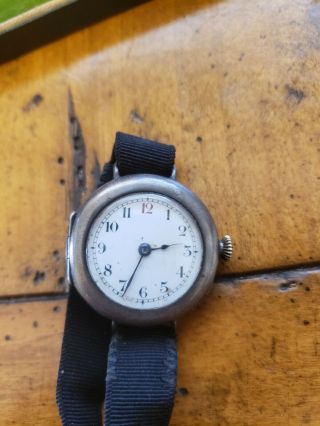 Vintage Wwi Trench Watch Sterling Silver