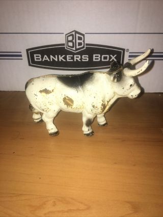 Vintage Cast Iron Cow Steer Bank
