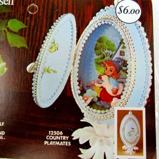 Vintage 1973 Boutique Panorama Egg Kit - Country Playmates 12506 - Eggery Faberge