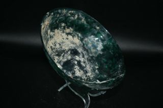 Lovely Authentic Ancient Roman Glass Bowl With Dark Blue Color