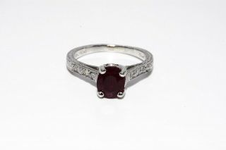 $3,  000 1.  38ct Antique Art Deco Natural Ruby & Diamond Platinum Ring