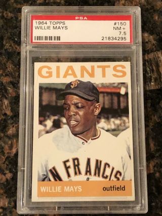 1964 Topps Willie Mays 150 Baseball Card Psa 7.  5