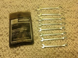 Sears Craftsman Vtg Model: 9 4306 8 Pc.  Open End Ignition Wrench Set Made Usa