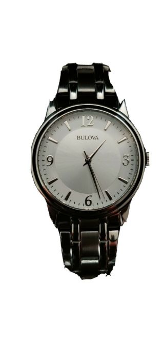 Bulova Men 96a000 Silver Stainless Steel Quartz Watch