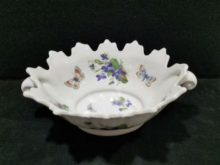 Vintage Limoges Butterfly Floral Bowl Dish By Castel France