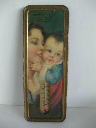 Vintage Sunkist Dairy Advertising Thermometer