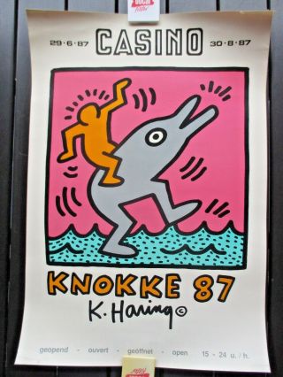 Authentic Vintage Poster - Keith Haring - Belgium Exposition Casino Knokke 1987