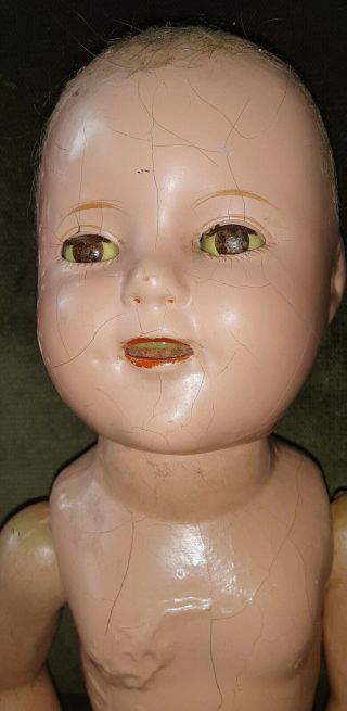 17 " Rare Shirley Temple Doll Vintage Composition For Repair Or Parts