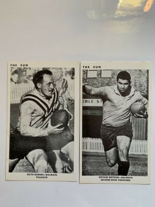 1967 The Sun Newspaper Rugby League Cards - Balmain Tigers