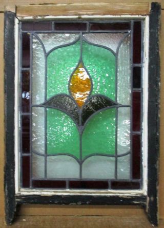 Edwardian English Leaded Stained Glass Sash Window Tulip 18.  5 " X 24 