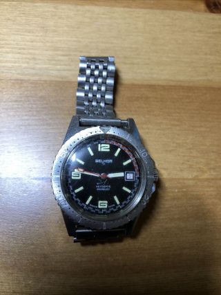 Vintage Selhor 71 Diver Watch,  Diver Bezel,  All Ss Case,  Eta 2782 Parts