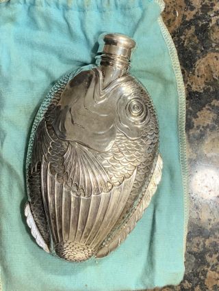 Fish Flask Sterling Silver (maybe Tiffany & Co.  ?) - Vintage - 1 Of A Kind -.  925 2