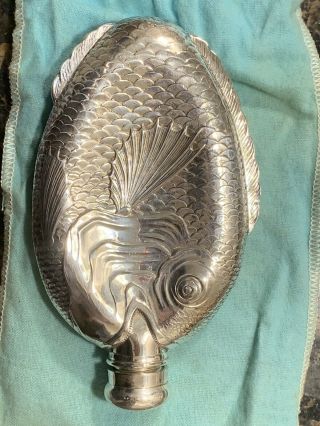 Fish Flask Sterling Silver (maybe Tiffany & Co.  ?) - Vintage - 1 Of A Kind -.  925 3