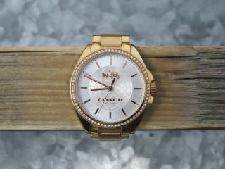 Coach Boyfriend Logo Stainless Steel Rose Gold Watch,  And